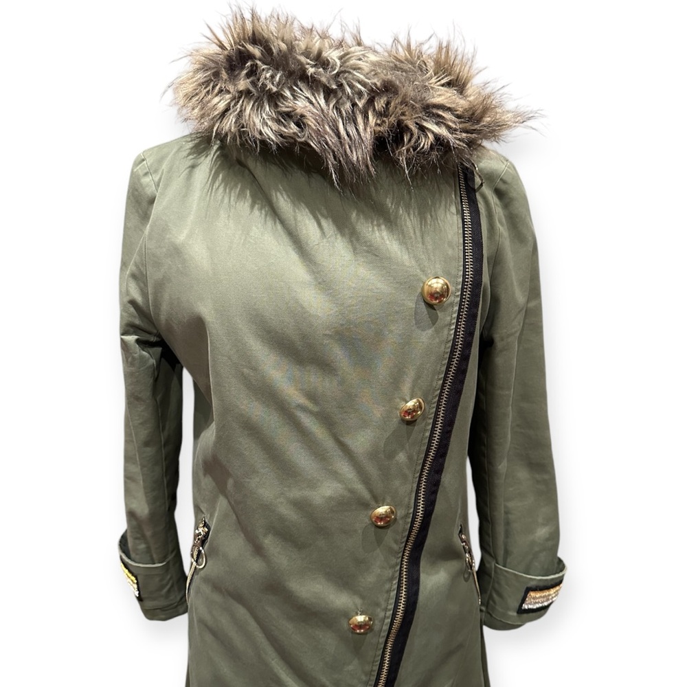 PINKO Faux Fur Military Parka - Picture 4 of 15